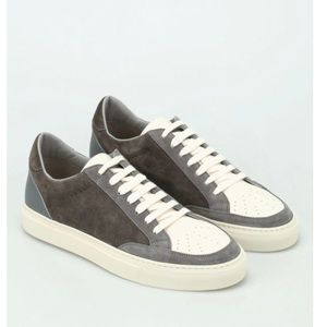 Brunello Cucinelli Men's Suede & Leather Low-Top Sneakers, Gray